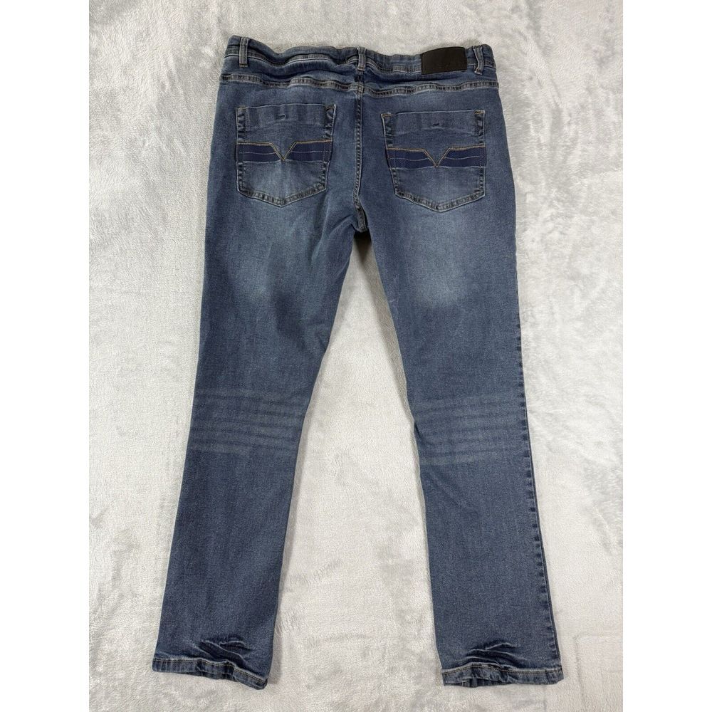 Eddie Bauer Jeans Mens 38x30 Blue Denim Embroidered